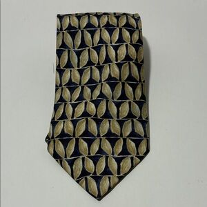 Geometric Patterned Tie in Gold and Blue
